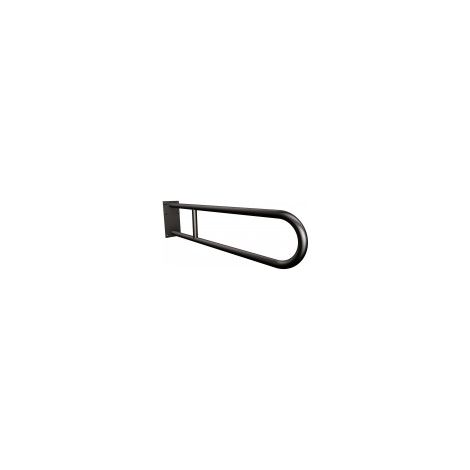 Poignée semi-circulaire fixe avec plaque 75 cm noire