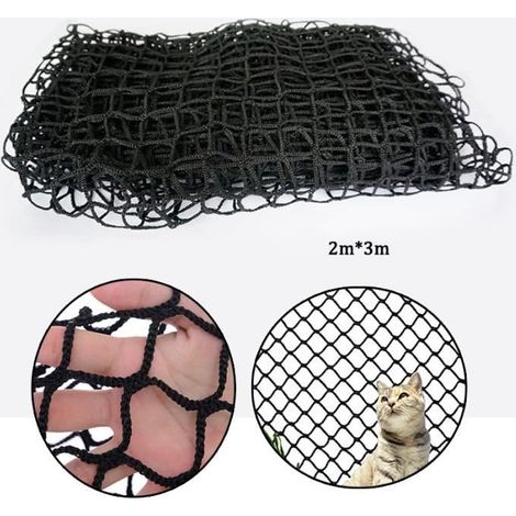 Filet de protection universel, WOVTE Filet de sécurité en nylon pour balcons, terrasses, portes et fenêtres blanc 2m x 3m (1/4)