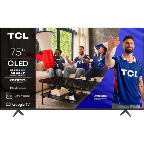 TCL – Téléviseur QLED 75" 4K Ultra HD 144 Hz – Dolby Vision, HDR10, 4 ports HDMI – Design slim métallique (1/5)
