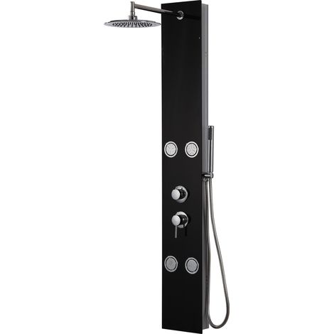 Colonne de douche hydromassante en verre noir (1/5)