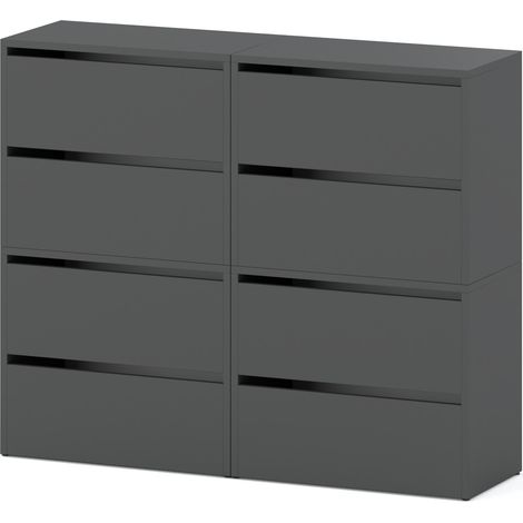 Meuble chaussures MODULAIRE - 120 cm - Gris - Pratique et élégant - Gain de place (1/5)
