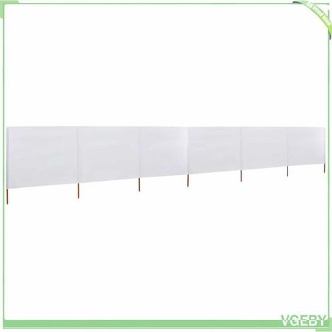 Paravent 6 panneaux - FAFEICY - 47174 - Blanc sable - 800 x 120 cm - Tissu non-tissé & bois (1/5)
