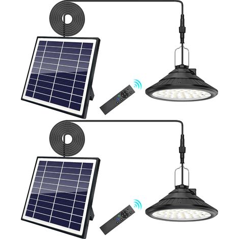2 Lampes solaires à suspendre,4500 mAh,3 couleurs,IP66,télécommande,jardin (1/5)