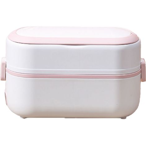 Boîte-repas chauffante électrique 250W portable, chauffage rapide pour bureau et maison, prise CN 220V, rose carré monocouche (1/5)