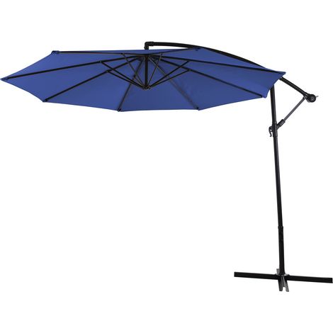 SVITA Sonnenschirm 3m UV Schutz Ampelschirm Marktschirm 160g/m² Blau