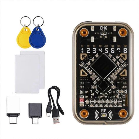Lecteur de puce RFID Chameleon Ultra + 2 porte-clés/cartes sans contact, émulateur de carte à puce, décodage de badge 125 kHz/13,56 MHz (1/5)
