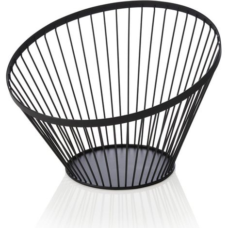 Panier buffet Ø 30 cm H 20,5 cm noir revêtu poudre métal - Was Germany (1/2)