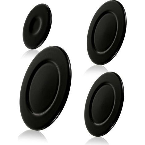 Lot de 4 capuchons de brûleur à gaz améliorés en métal pour cuisinières SABAF, brûleurs à gaz, couvercle de flamme, poignées de poêle (concave) (1/5)