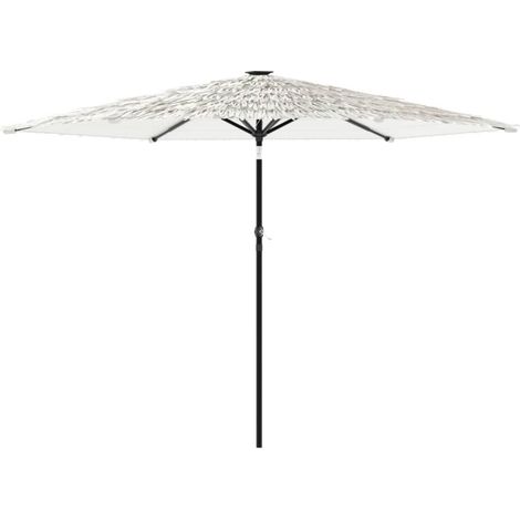 Sombrilla de jardín con mástil de acero 288 x 288 x 225 cm protección solar ambiente acogedor poliéster blanco 020056403