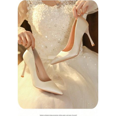 Chaussures de travail à talon fin et à une jambe (blanc cassé, pointure 40) (1/5)