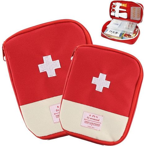 2er Set Mini Reiseapotheke leer, Erste Hilfe Tasche für Outdoor & Zuhause