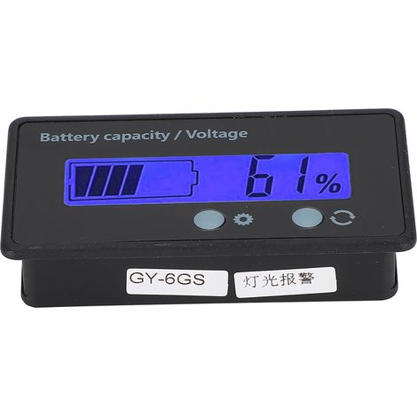 Voltmètre GY-6GS avec affichage LCD et fonction d'alarme lumineuse (lumière bleue) pour batterie 12-84 V (1/5)