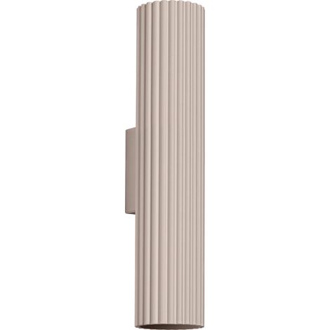 Moderne taupefarbene Wandleuchte, Wellrohr, 30 cm (oben und unten), 2 x GU10 10W KARBON, Sollux Lighting