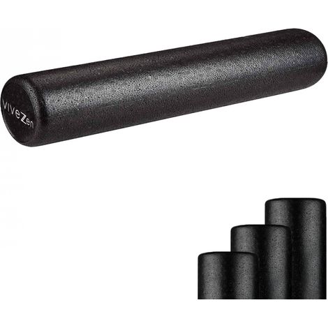Rouleau de yoga, fitness en mousse EPP haute densité - 90 x 15 cm - Noir - Vivezen (1/5)