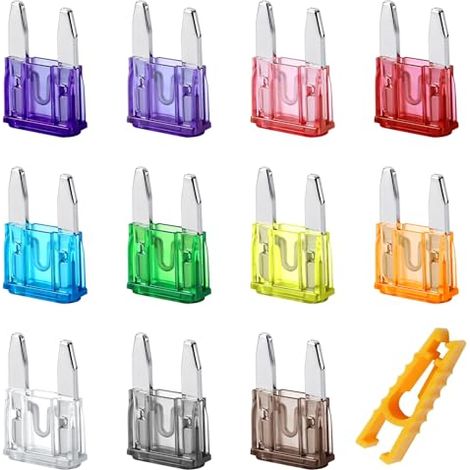 Fusibles Voiture Set - 36 Pièces Mini Fusibles Plats (2A-40A, 11 valeurs) avec Extracteur, Assortiment Fusibles Automobile pour Auto, Moto, Camion, Camping-car, Bateau - 12V-32V DC (Standard) (1/5)