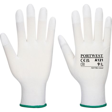 Handschuh mit beschichteter PU-Farbe: Weiß, Größe XS - Portwest