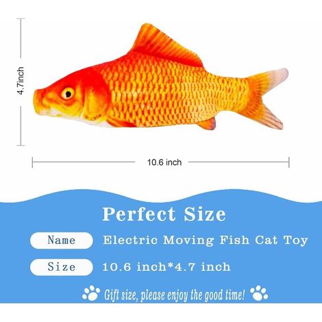 Jouets pour chat en forme de poisson électrique animé, poissons volants réalistes, jouets à l'herbe à chat vibrants, jouets à l'herbe à chat qui battent, jouets interactifs pour chat d'intérieur (1/4)