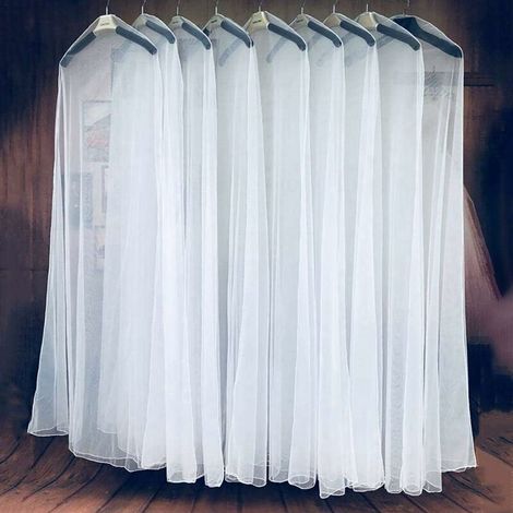 Copertura protettiva in tulle morbido e trasparente per abbigliamento da casa, abito da sposa, abito da cerimonia, protezione per fili in rete, 120180 cm (1/4)