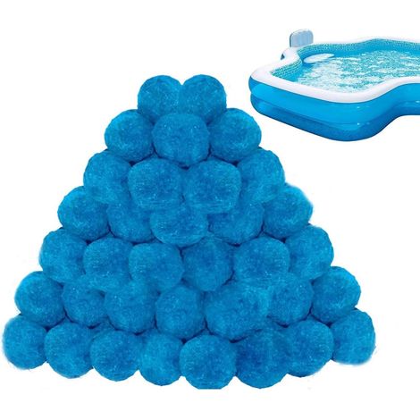 Boules de coton pour la filtration - Matériau filtrant à sable Milieu de remplacement pour la purification de l'eau Boules filtrantes de filtre de piscine, nettoyage des étangs extérieurs, (1/4)