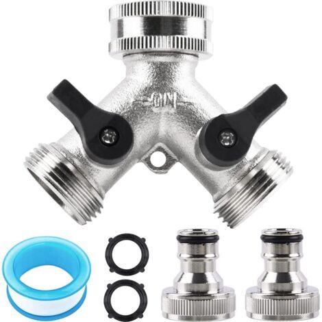 Deviatore a 2 vie - per rubinetti europei - Deviatore a Y - per casa e giardino - Deviatore G 3/4" - Rubinetti per esterni (1/5)