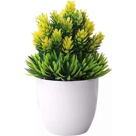 Plantes artificielles en plastique 18x28cm avec potjaune (1/5)