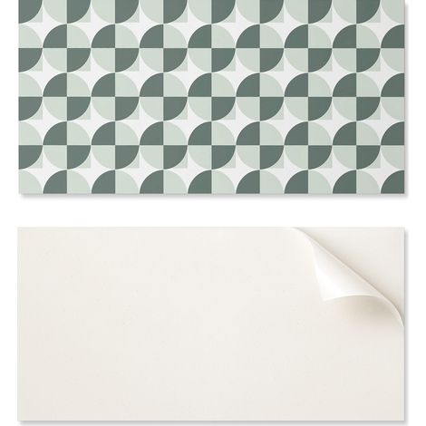 Baldosas de vinilo decorativas para cocina o ba帽o con dise帽o geom茅trico de c铆rculos y cuadrados, 10x40x20 cm.