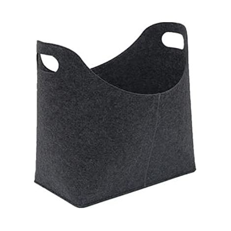 Panier en feutre pour bois de chauffage Panier à bûches, porte-feutre pour bois de cheminée, sac en feutre de bois de chauffage pour bois, journaux, 59 x 29 x 40 cm, gris (1/5)