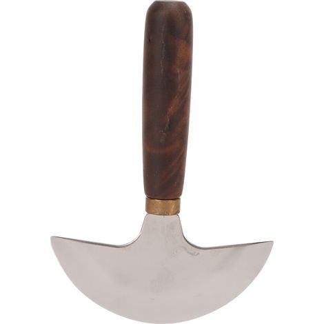 Ledermesser mit runder Klinge, Walnussholzgriff, große, doppelseitige Schneide, handgefertigt, DIY-Ledermesser (1/5)