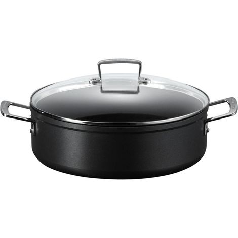 Le Creuset Les Forgées Rondeau Schwarz 28 cm 5,4 L (1/3)