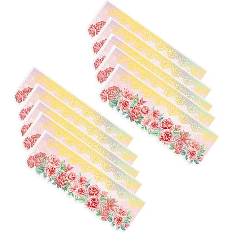10 feuilles par paquet Autocollants PET Belle Journée Dentelle Série Romantique Dentelle Fleur Registre Autocollants décoratifs DIY Fournitures Manuel Rose (1/5)