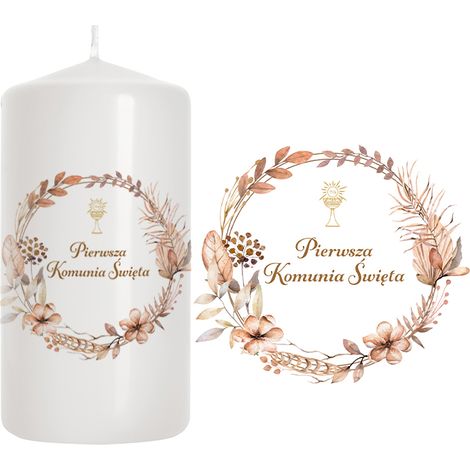 BOUGIE Bougie de communion pour table bohème 10 cm