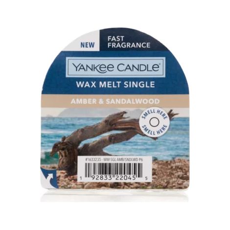 Cera da Fondere Amber & Sandalwood 5.6cm x 1.5cm 22g Marrone Yankee Candle