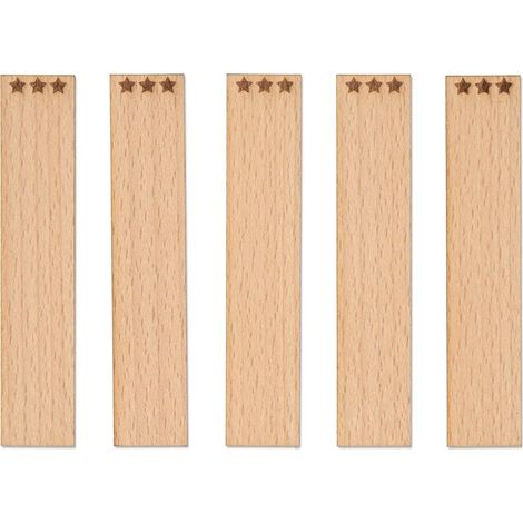 Mèches en bois gravées - étoiles 100 x 20 x 1 mm, lot de 5 (1/5)