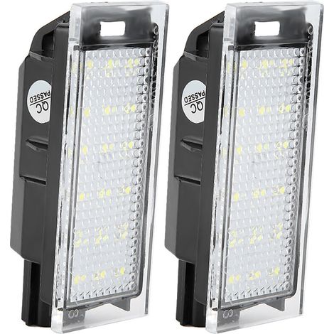 Lampe de Plaque Immatriculation LED, 2 Pièces pour Twingo, Clio, Megane, 18 Perles Lumineuses