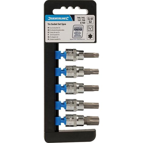 Set punte torx innesto chiave a bussola 3/8" 5 Pezzi misura da T40 a T60 Prezzo (1/2)