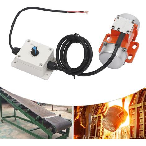 Moteur vibrant moteur électrique 60 W DC12 V en alliage d'aluminium et acier inoxydable avec régulateur de vitesse Moteur électrique pour une utilisation dans l'exploitation minière, la métallurgie (1/5)
