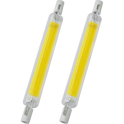 Groofoo 2Pcs 118MM 20W 220V High Brightness R7S LED Lamp Double Ended COB Glass Pattern Lamp Replaces Halogen Lamps, Low Power Consumption Cool White Light