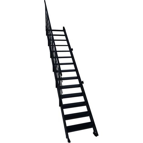 Minka Außentreppe Flex Zink 345,2cm max. Geschosshöhe 14 Stufen