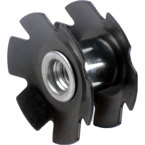 Conjunto de tuercas de estrella,5 piezas,Tuerca de estrella,Acero,Negro,para horquillas de bicicletas y bicicletas de montaña de 1-1/8 pulgadas (1/4)
