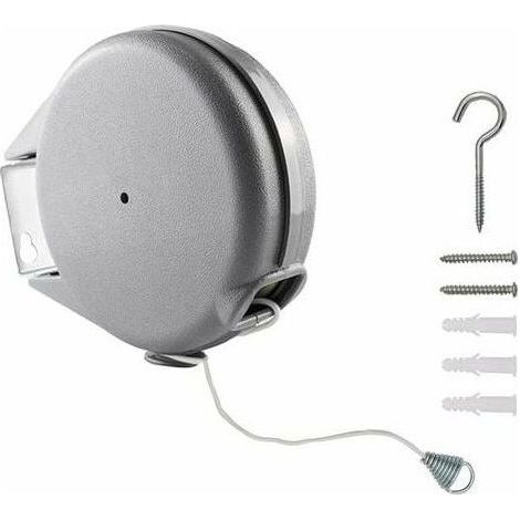 Corde à linge Rétractable, 12M Étendoir à linge Corde à Linge Rétractable Antidérapante Fil à Linge Corde à Linge Portable Camping Étendoirs Amovible (1/5)