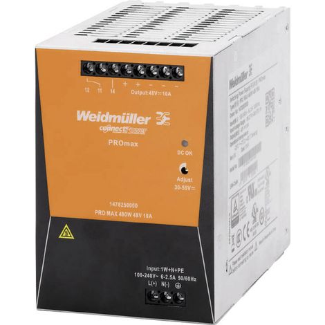 Weidmüller 1478250000 Hutschienen-Netzteil (DIN-Rail) 48 V/DC 10 A 480 W Inhalt 1 St. (1/3)