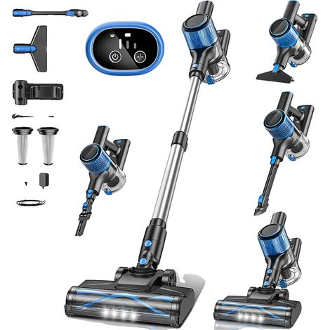 Aspiradora inalámbrica, potente succión, filtro HEPA, azul, UE (1/2)