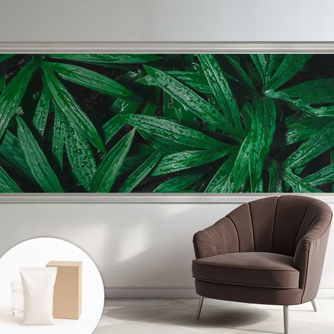 Papier peint intissé avec imprimé pour décoration intérieure pour rénovation a motif - Colle incluse gratuite Verdure naturelle 250x104 cm (1/5)