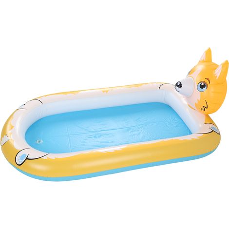 Piscine gonflable avec arroseurs en PVC pour enfants, tapis de jet d'eau mignon, jouet fontaine pour jardin et chiot (1/5)