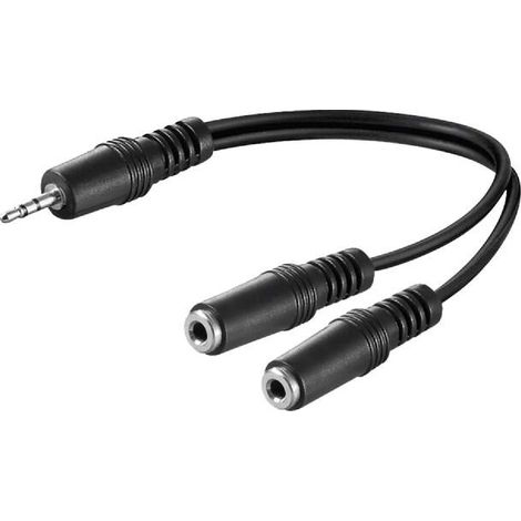 Cable Jack 3.5mm 3pin femelle x2 vers Jack 3.5mm 3pin Male