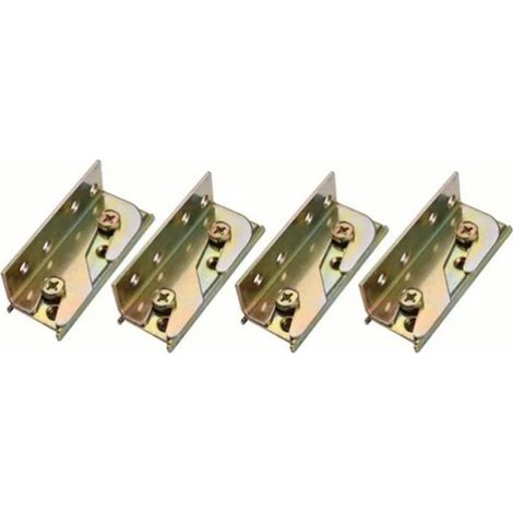 Charnières De Lit En Fer - Robustes Et Résistantes À La Rouille - Pour Cadre De Lit Et Meubles En Bois - Lot De 4 Pièces (1/5)