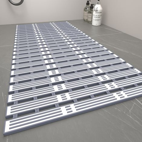 Tapis de douche pour baignoire, 4068cm, tapis de fond de baignoire en TPE lavable en machine, tapis antidérapant de salle de bain, avec ventouses et trous de drainage, facile à découper