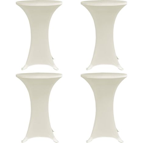 Stehtischhussen 4 Stk. Ø 80 cm Creme Stretch CFW687206 (1/5)
