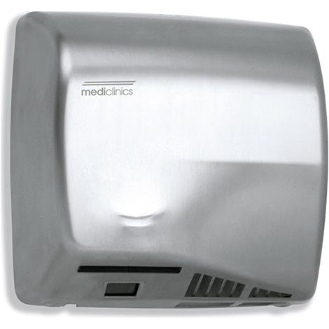 Asciugamani Elettrico Aria Calda Automatico in Acciaio Satinato Mediclinics Speedflow M06Acs