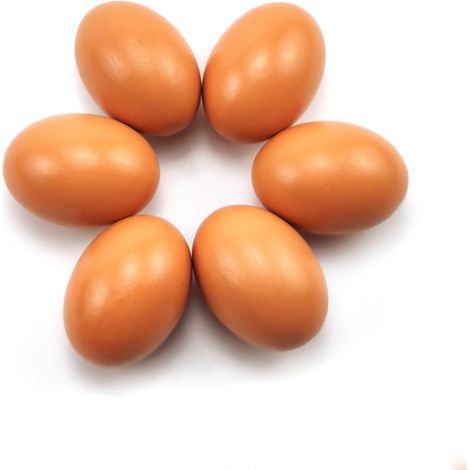 Œufs de Poule Faux Oeufs de Poule Lot de Faux œufs en Bois pour Aider à pondre des Poules - Outil agricole - Mannequin de nid de volaille œufs fictifs (1/5)
